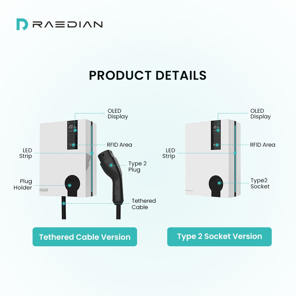 Raedian NEO 22kW AC Wallbox (SILBER)